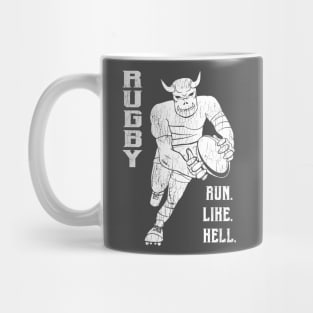 Rugby Run like Hell - Distressed Mug